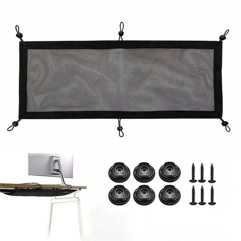 Under Desk Cable Management Net — Large Capacity Wire Organizer