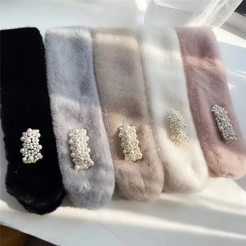 Faux Rabbit Fur Neck Scarf — Soft Plush Winter Warmer & Windproof Accessory