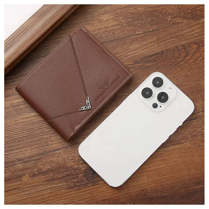 Slim Leather Bifold Wallet — Minimalist Front Pocket Card Holder