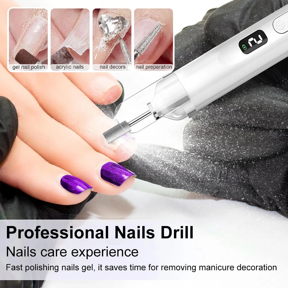 PEICON Electric Nail Drill Machine — Professional Manicure Kit with UV Lamp