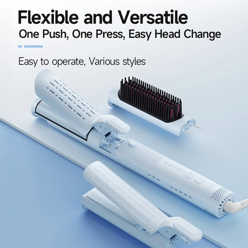 minhuang 3-in-1 Multi-Function Hair Styler — Interchangeable Heads for Straightening and Curling