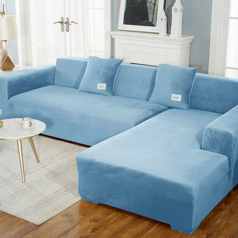 Velvet Stretch Sofa Cover — Protective Slipcover for 1-4 Seater Couches