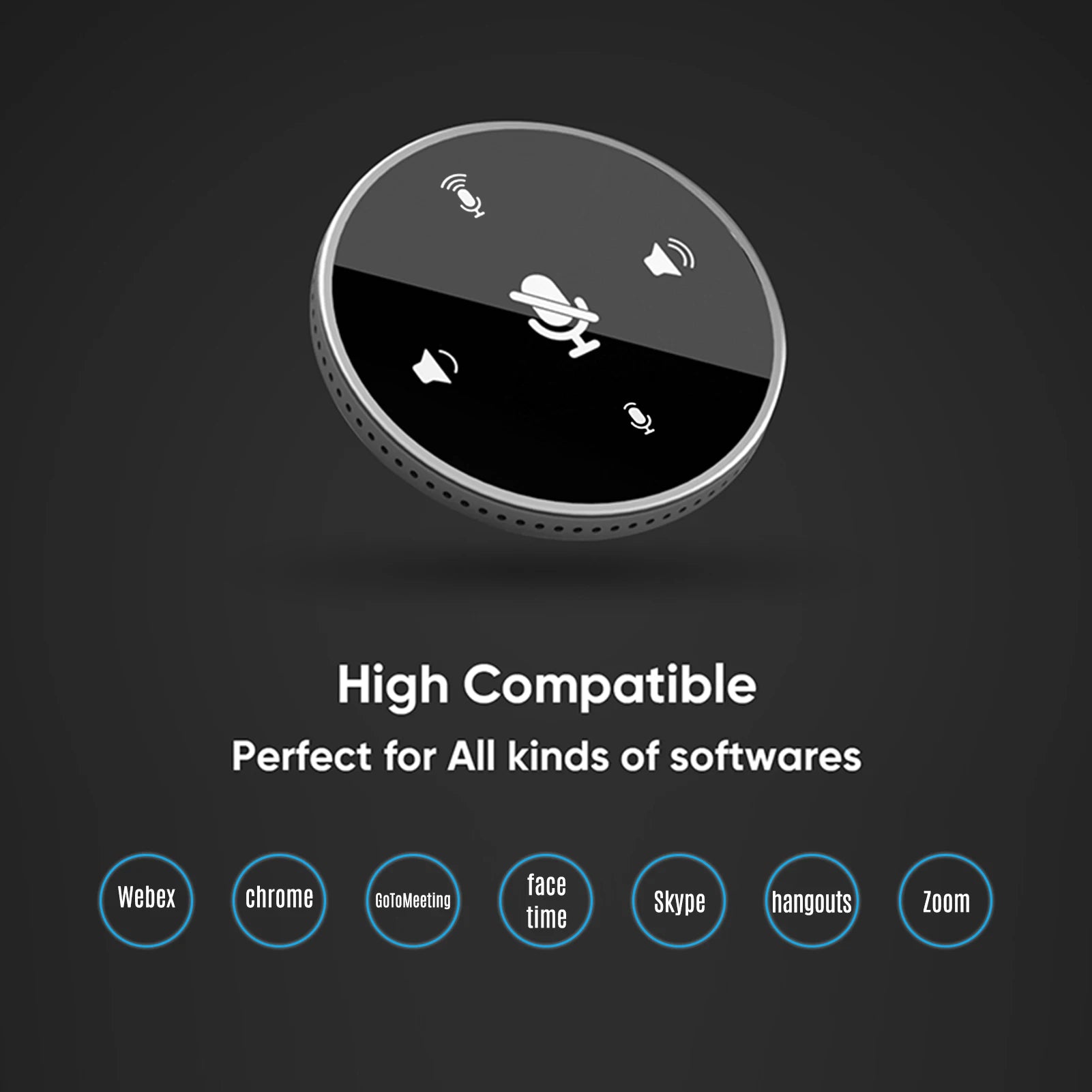 USB Conference Speakerphone — 360° Omnidirectional Desktop Microphone