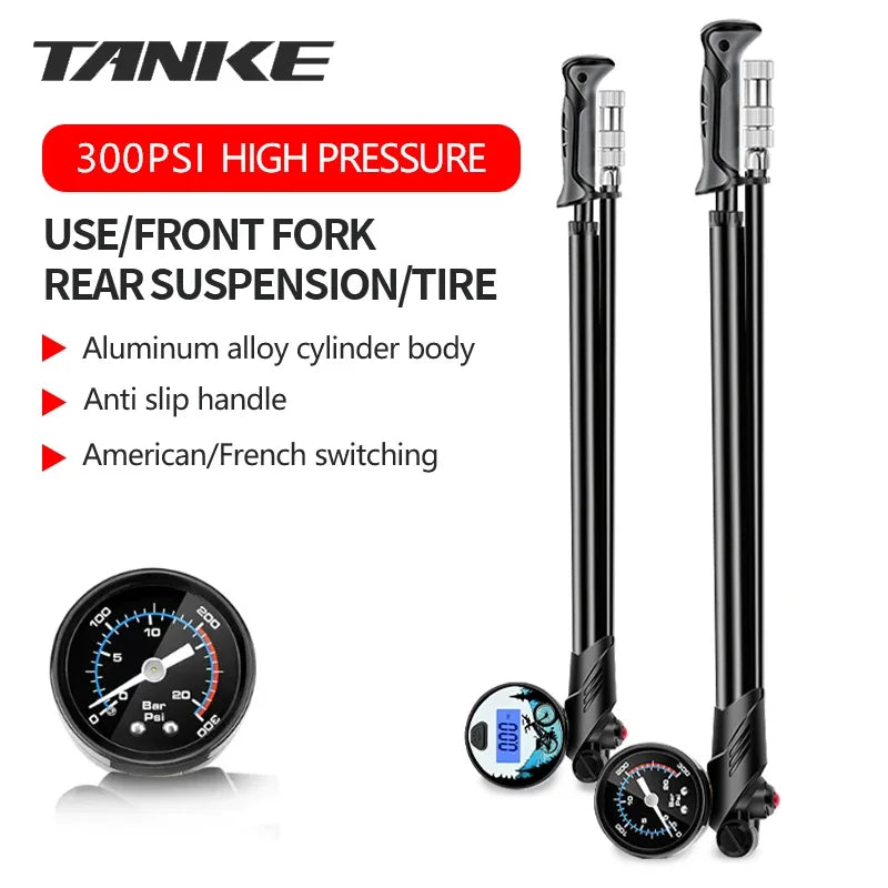 High-Pressure Portable Bike Air Pump — Precision Inflator for Suspension and Tires