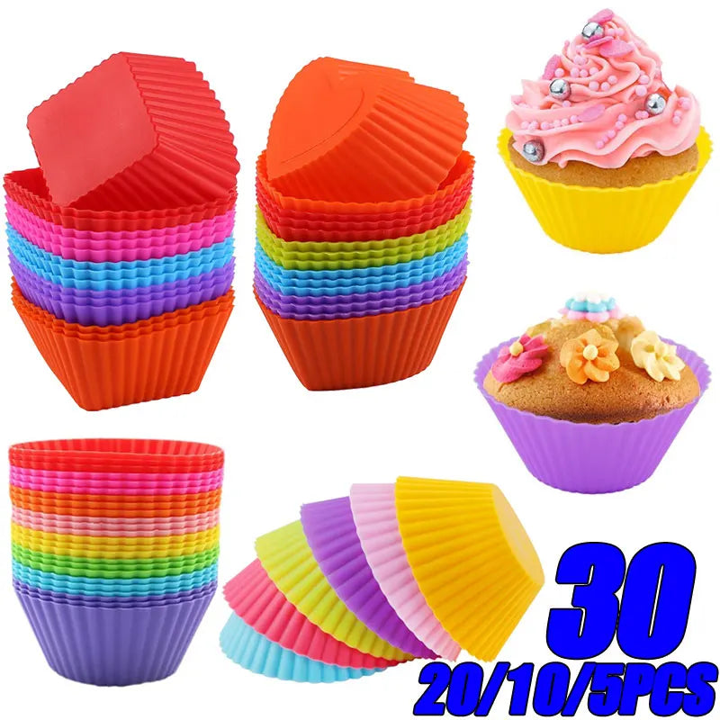 Silicone Muffin and Cupcake Baking Molds — Non-Stick Reusable Cake Tools