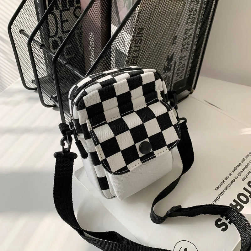 JETTING Men's Sports Messenger Bag — Compact Checkered Travel Shoulder Bag