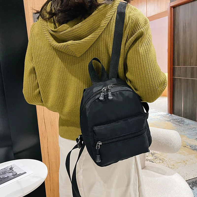 Mini Nylon Women's Backpack — Stylish Small Rucksack for Daily Use