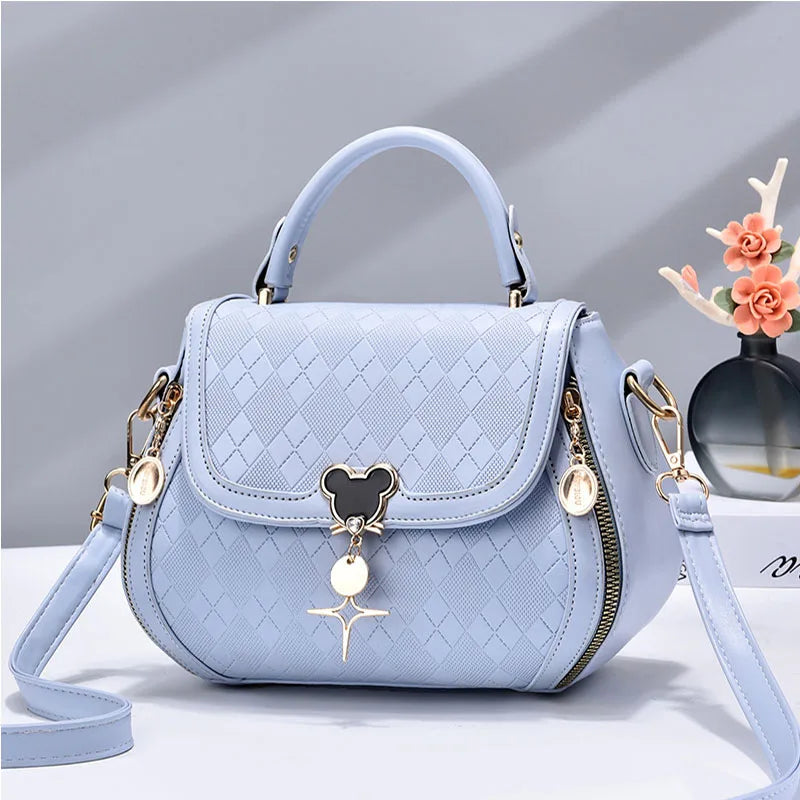 Genuine Leather Bow Bucket Bag — Elegant Shoulder Tote for Women