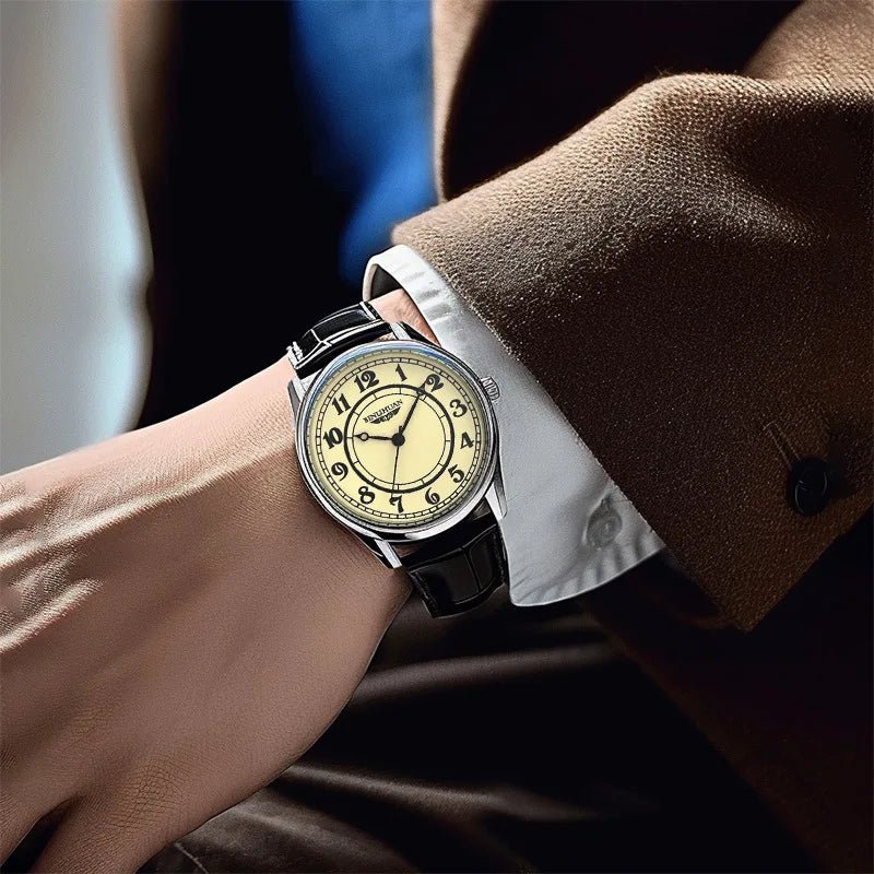 Men's Leather Strap Quartz Watch — Elegant Business & Leisure Timepiece