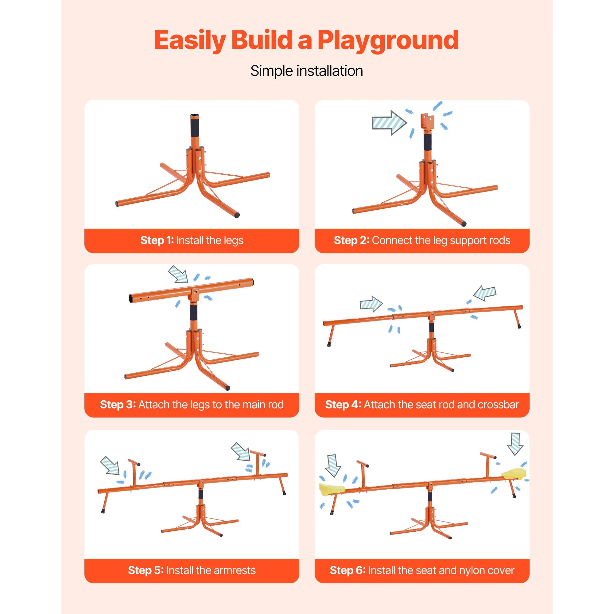Kids Sit and Spin Teeter Totter — 360° Rotating Outdoor Seesaw