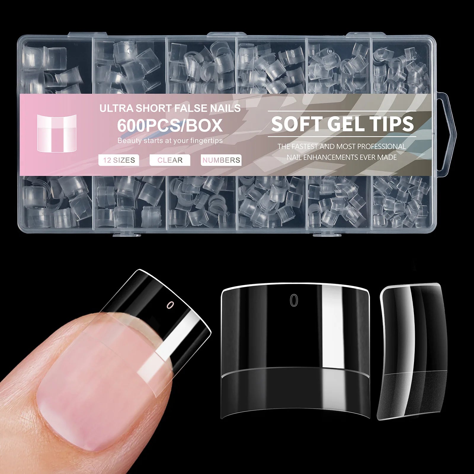 naildazzling Ultra Short French Press On Nails — Resin Manicure Tips for Home DIY