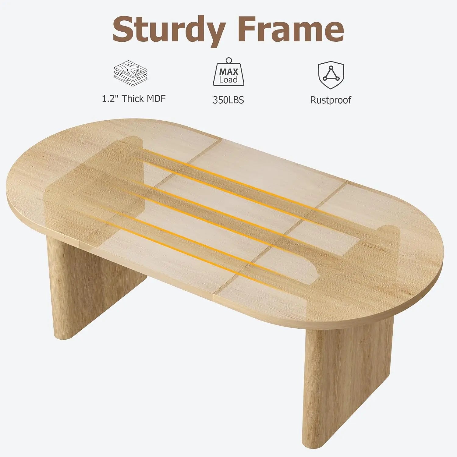 TWISTER.CK Farmhouse Oval Dining Table — Large Wooden Table for 4–8 People