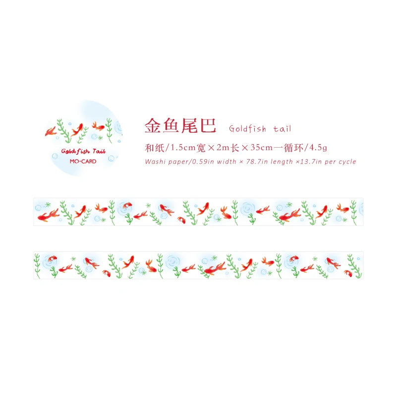 Fish Bubble Series Washi Tape — Decorative Retro Masking Tape for Scrapbooking