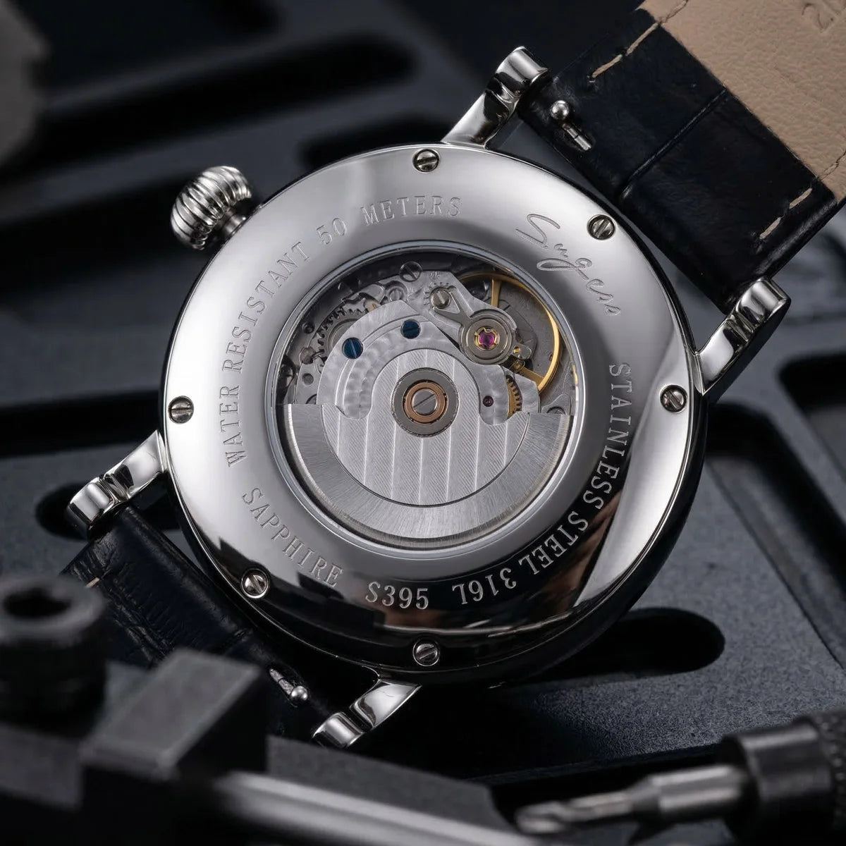 SUGESS Automatic Mechanical Moonphase Watch — Elegant Business Timepiece