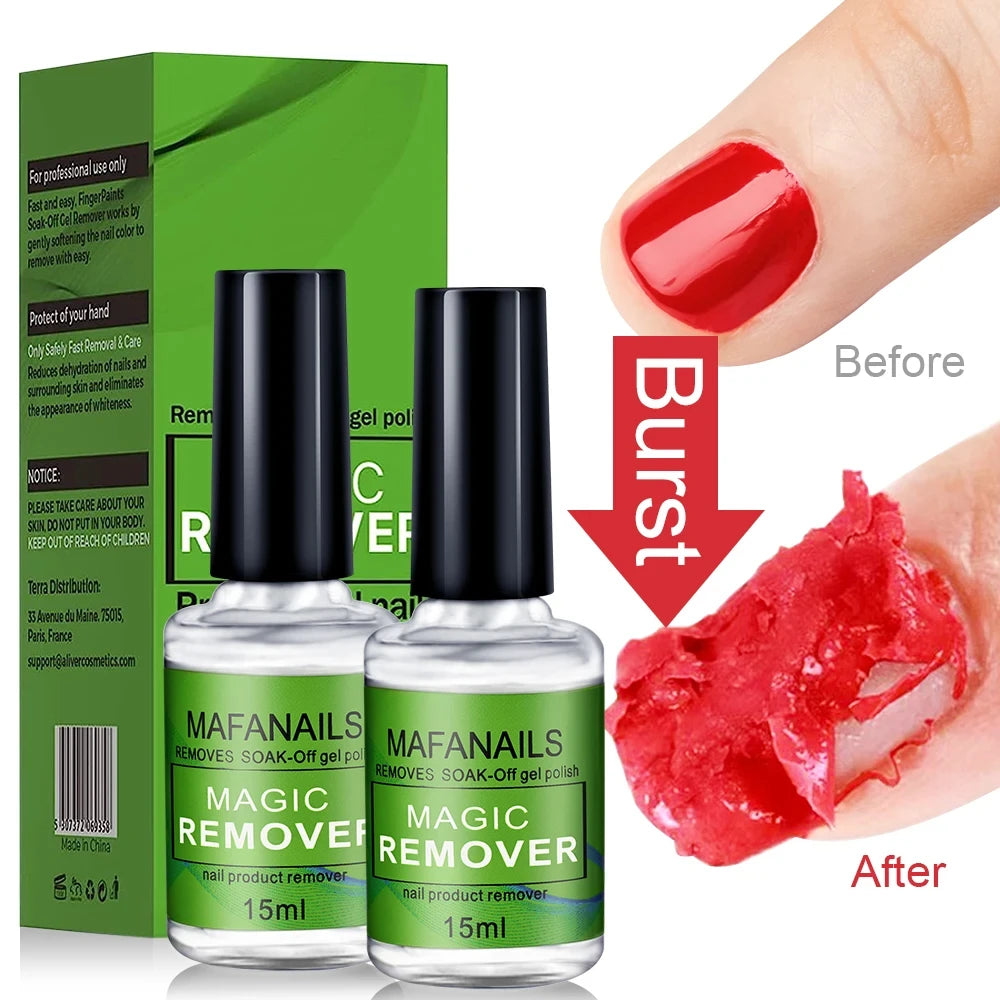 Professional Nail Gel Remover — Fast Soak-Off Polish Solution, 15ml Bottle