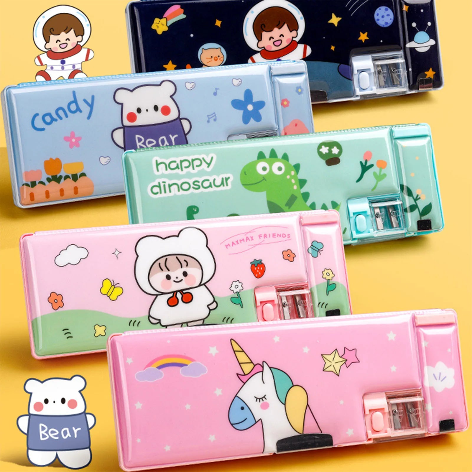 Pencil Case — Magnetic Closure, Dual Sharpener