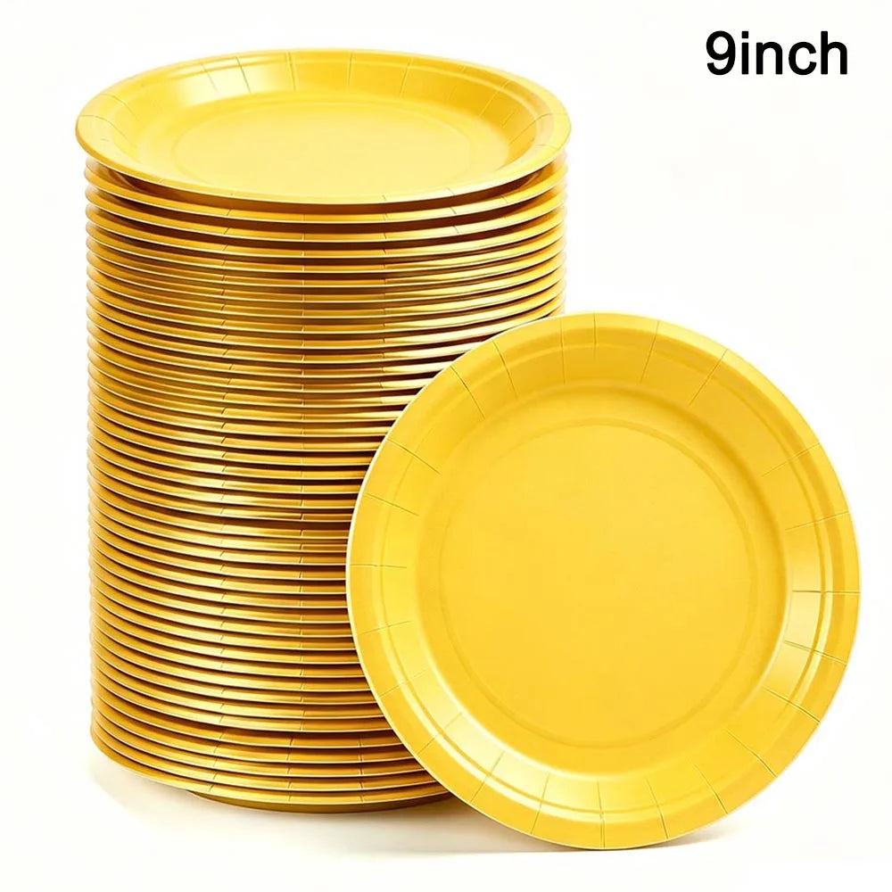 Solid Color Paper Plates — Disposable 7-Inch Party Tableware
