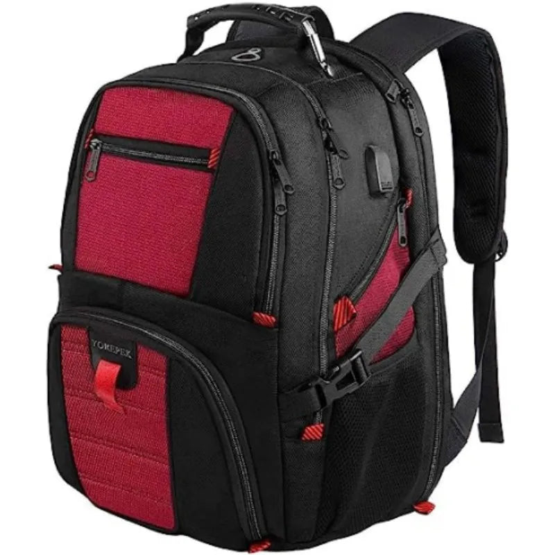Men's Large Travel Backpack — Business Laptop Bag with USB Port