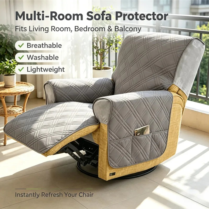 Single Recliner Sofa Cover — Non-Slip Protective Slipcover for Armchairs
