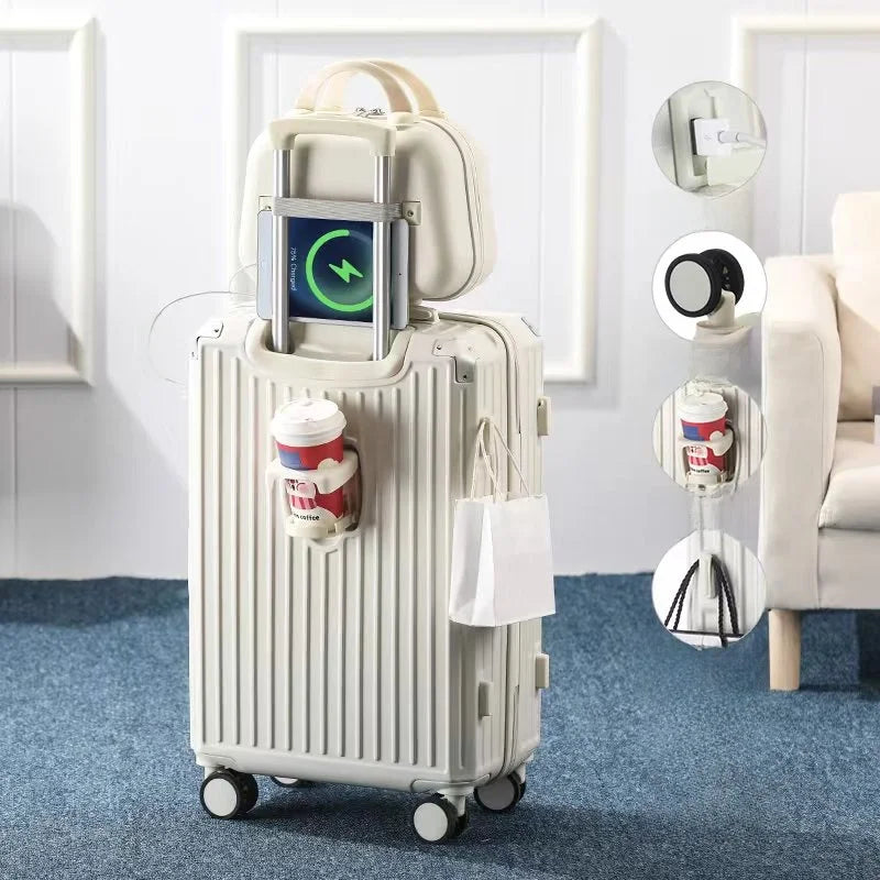 Multi-Functional Travel Suitcase — Large Capacity Carry-On with USB Port