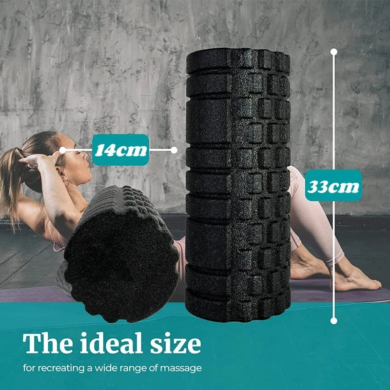 Teplte Foam Roller with Grooves — Muscle Massage & Yoga Support