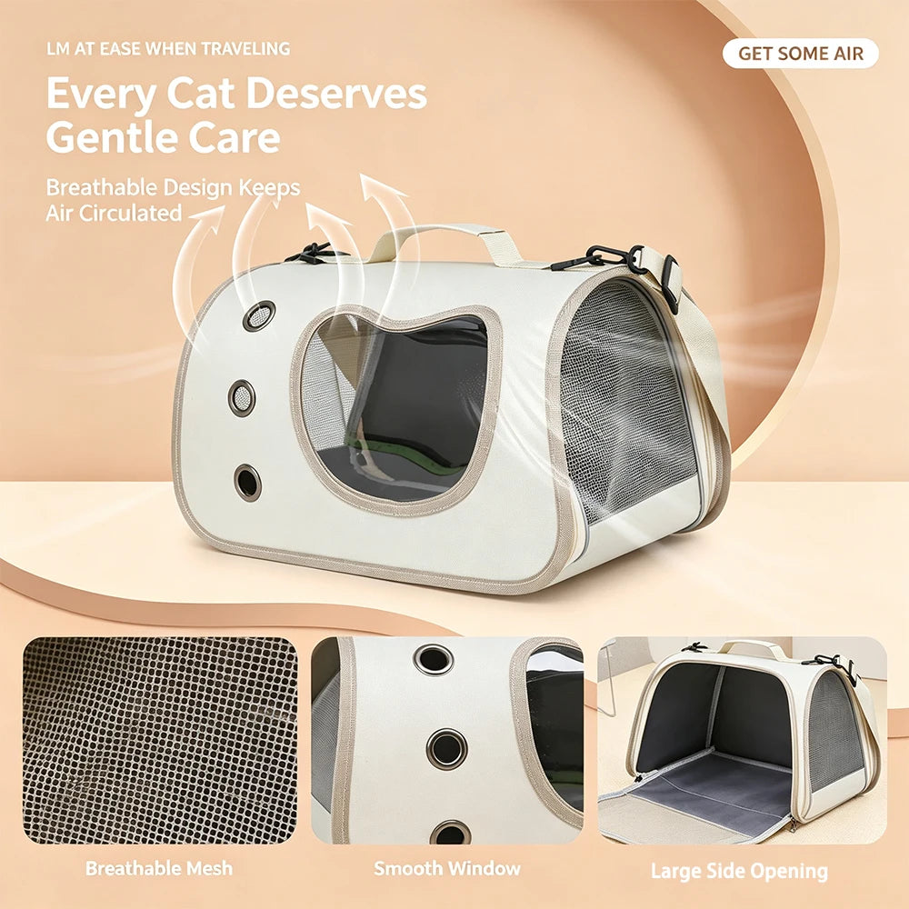 Portable Pet Carrier Bag — Breathable Travel Handbag for Cats and Small Dogs