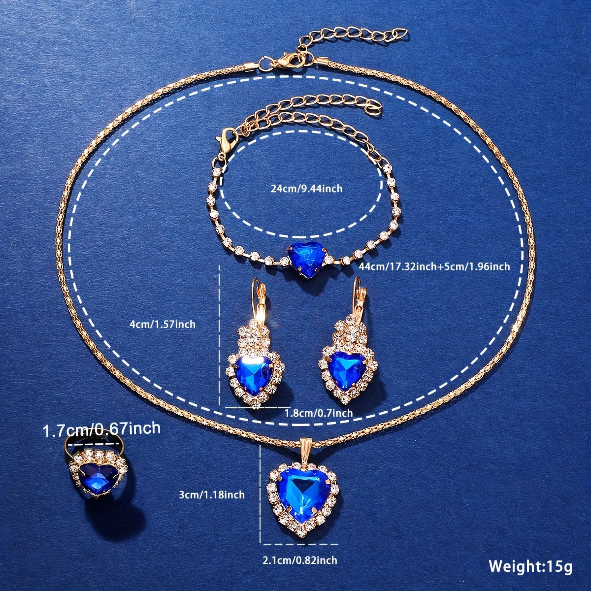 Elegant Women's Jewelry and Watch Set — 6-Piece Rhinestone Quartz Collection