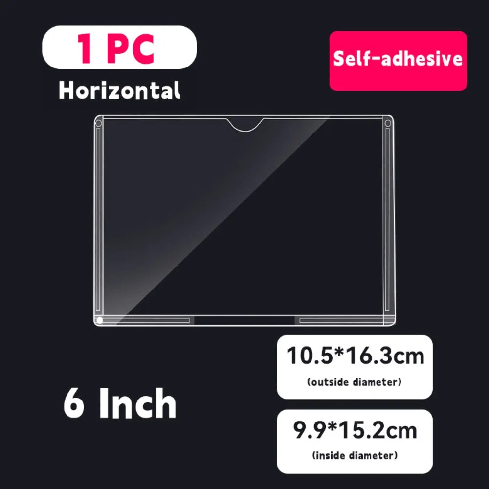 Clear Acrylic Label Holder — Self-Adhesive Sign Display for Shelves