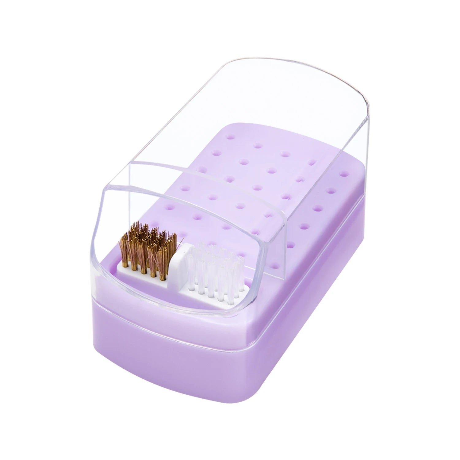LUSLUKING Nail Drill Bits Organizer — 30 Slot Acrylic Storage Box