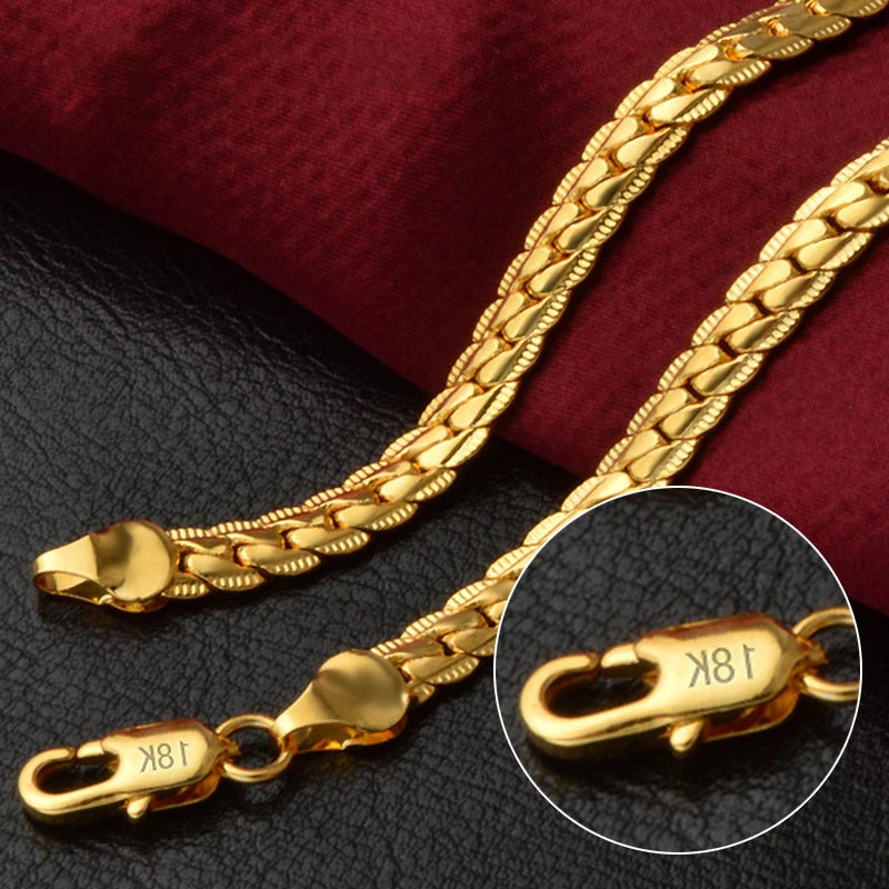DOTEFFIL 6mm Sideways Link Chain — 925 Sterling Silver Necklace