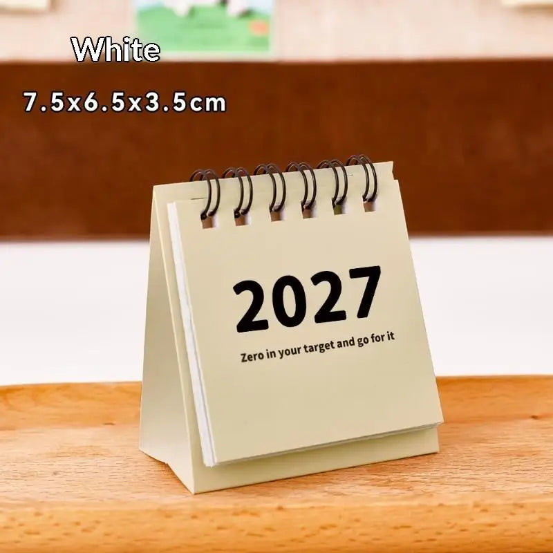 2027 Monthly Desk Calendar — Vintage Minimalist Style with Memo Notes