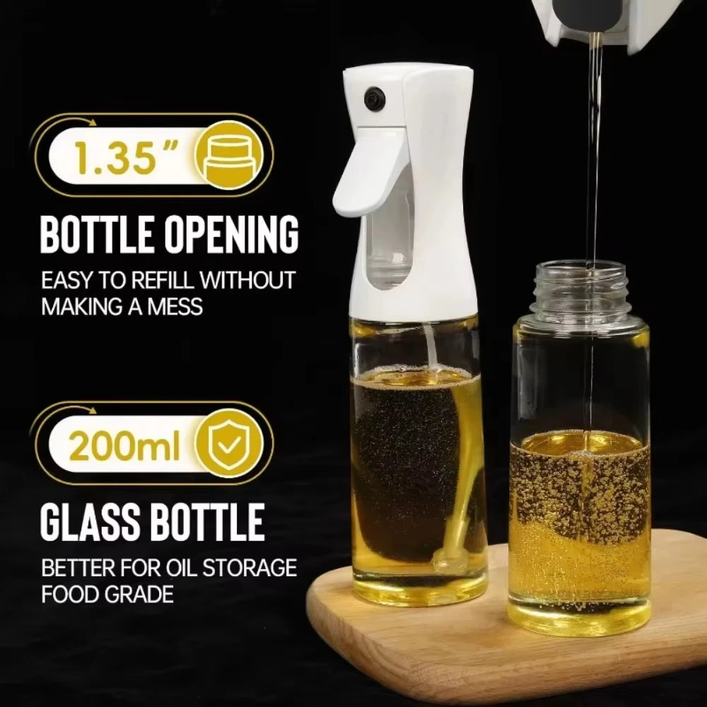 Oil Spray Dispenser Bottle — Reusable Mist Sprayer for Cooking & BBQ