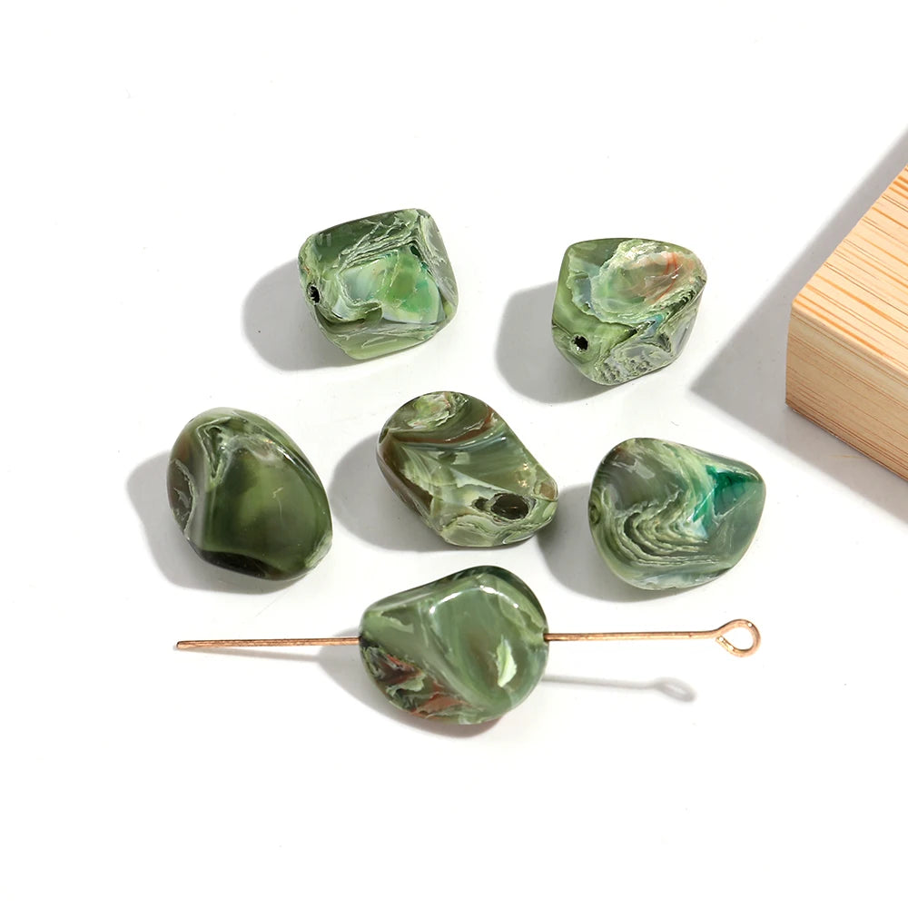 Colorful Acrylic Irregular Geometric Beads — 30pcs Loose Spacer Stones for DIY Jewelry