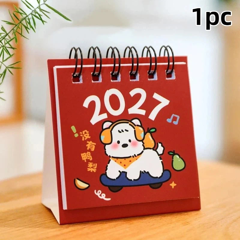 2027 Mini Desk Calendar — Portable Daily Planner for Home and Office
