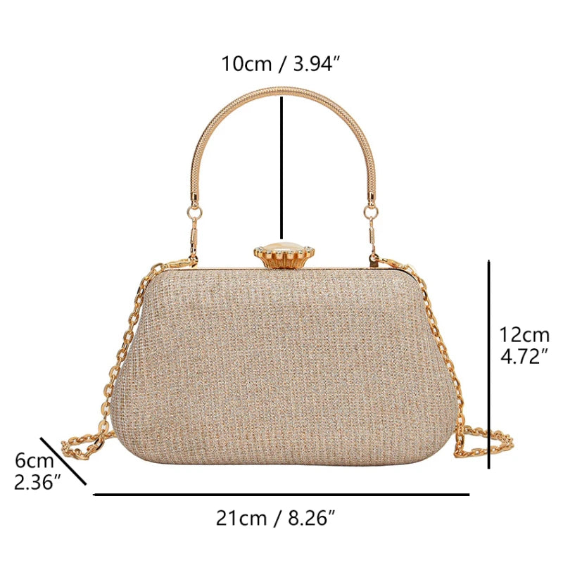 YIYUEQIANLI Women's Evening Clutch — Glitter Shoulder Bag for Weddings