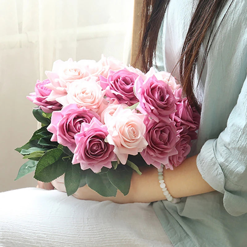 Artificial Latex Rose Flowers — Real Touch Floral Decor for Weddings
