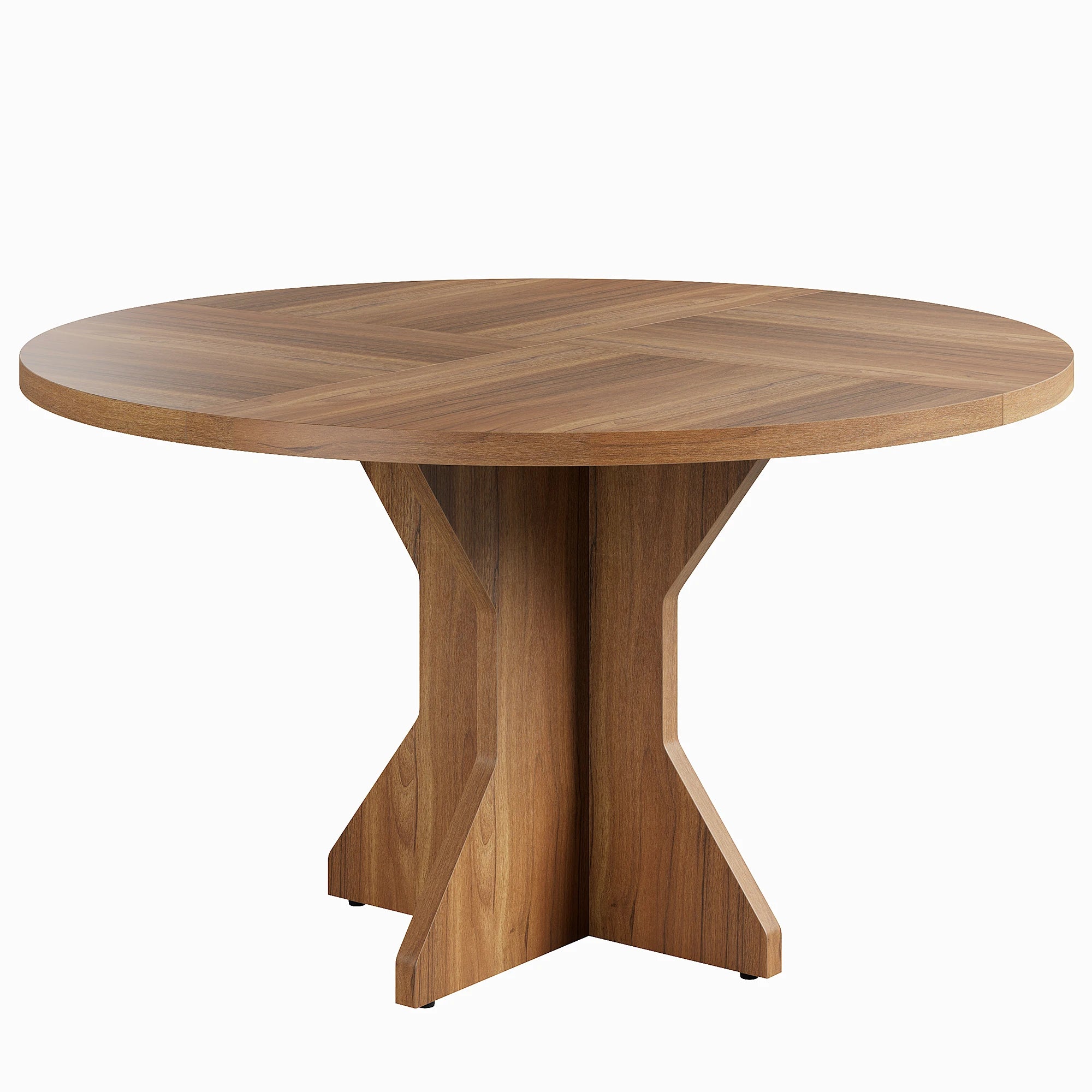 Modern Round Dining Table — Space-Saving 47-Inch Pedestal Design