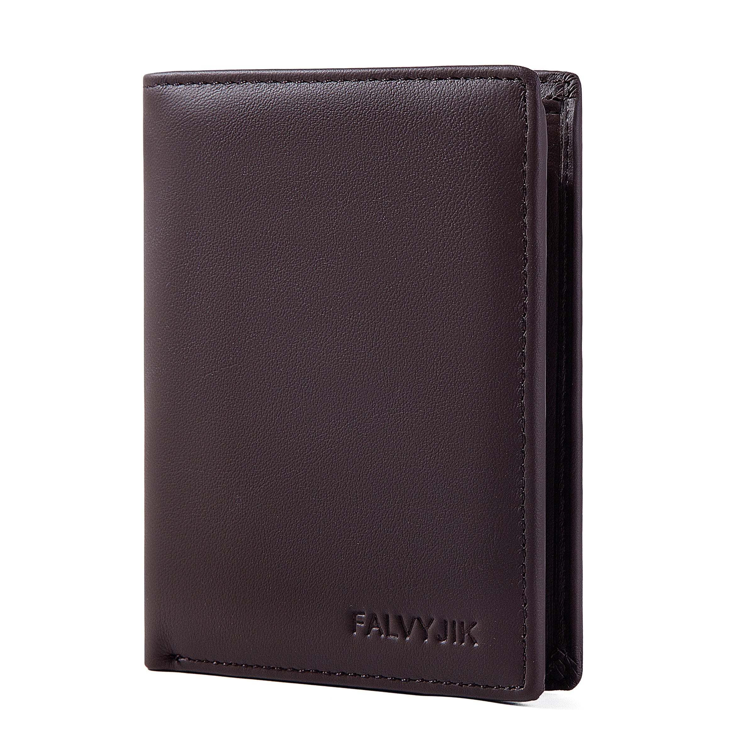 Men's Genuine Cow Leather Wallet — Vertical RFID Anti-Theft Business Purse