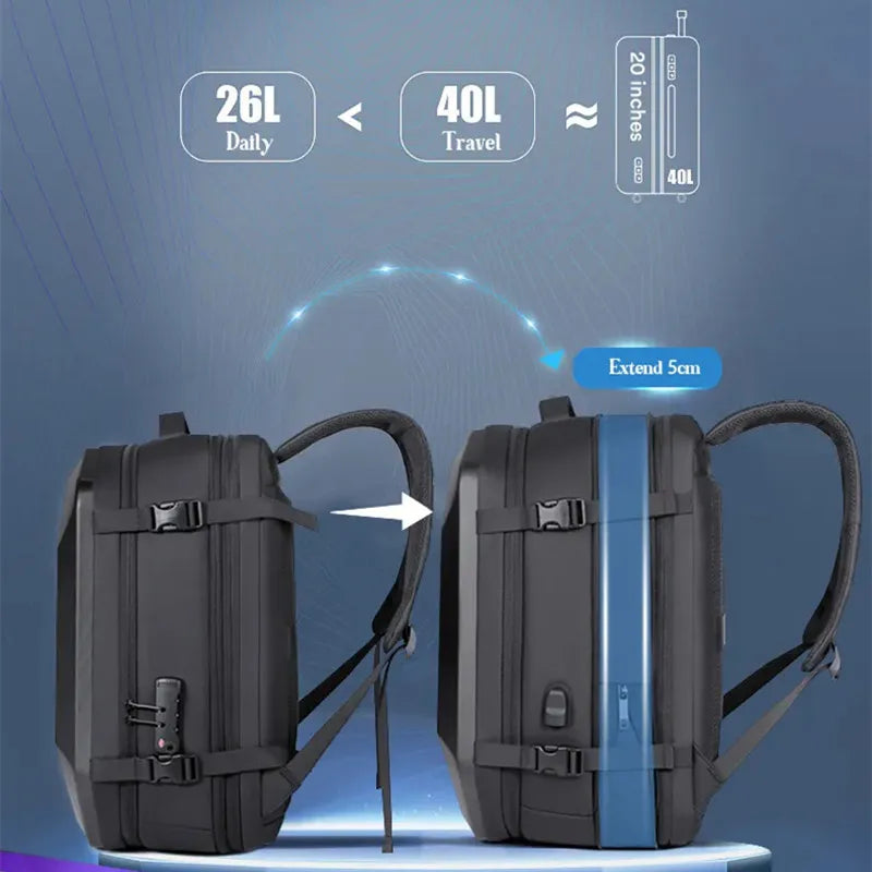 Hard Shell Laptop Backpack — Waterproof Commuter Bag for Helmets & Tech