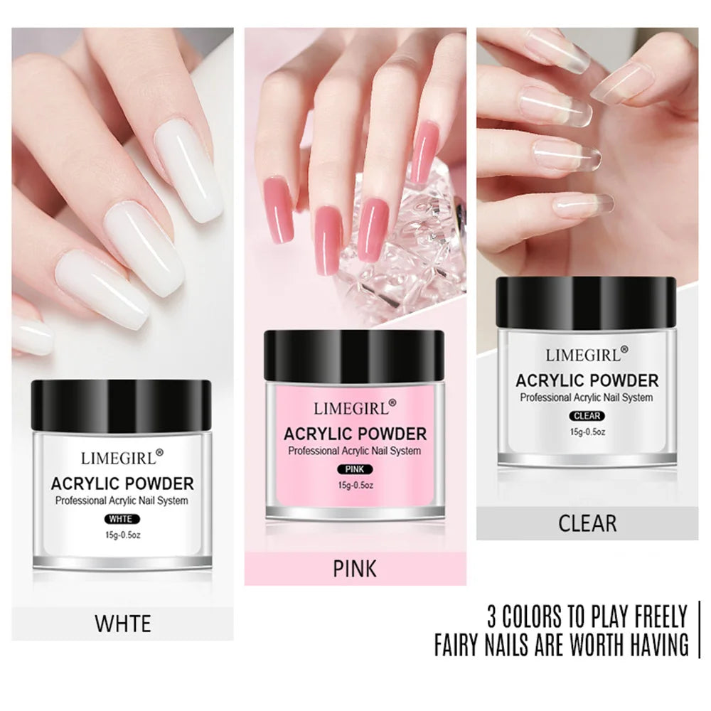 Limegirl Acrylic Nail Starter Kit — Professional Powder & Glitter Set