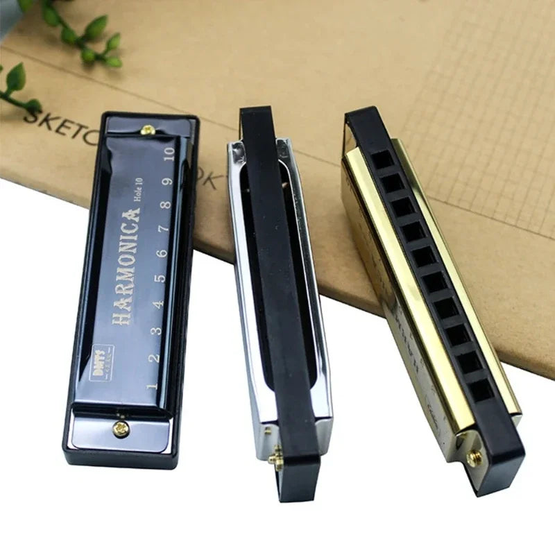 Beginner Harmonica Instrument — 10-Hole Musical Instrument in Key of C