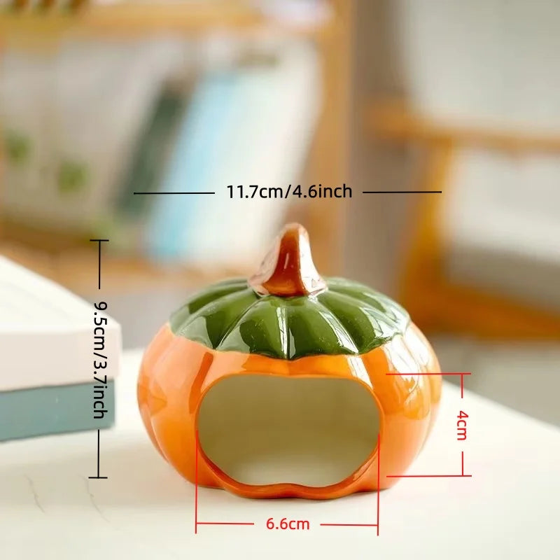 Ceramic Pumpkin Pet House — Cozy Hideout for Small Animals