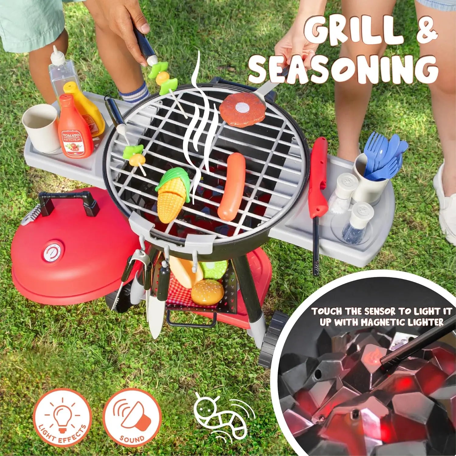 Joyfy 34-Piece BBQ Grill Playset — Interactive Kitchen Cooking Toy