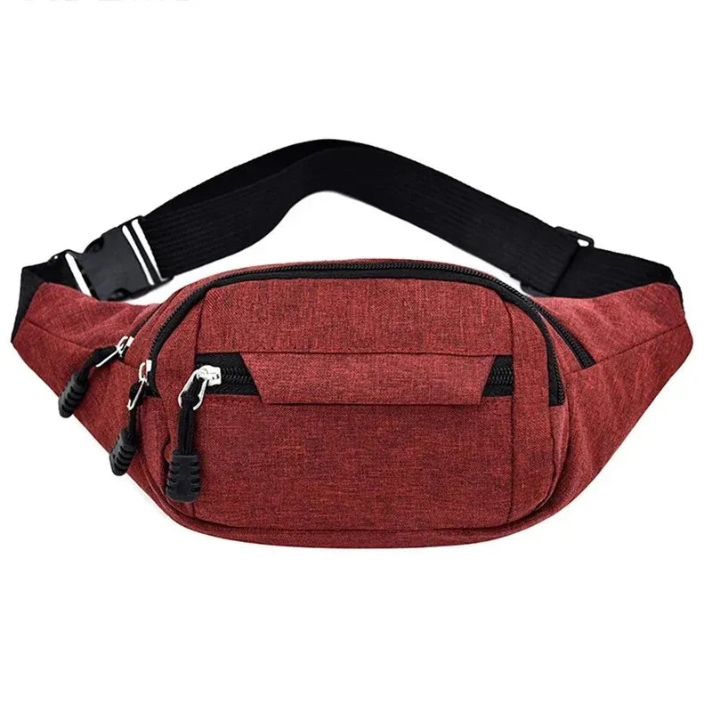 Unisex Canvas Waist Bag — Casual Crossbody Shoulder Pack for Sports