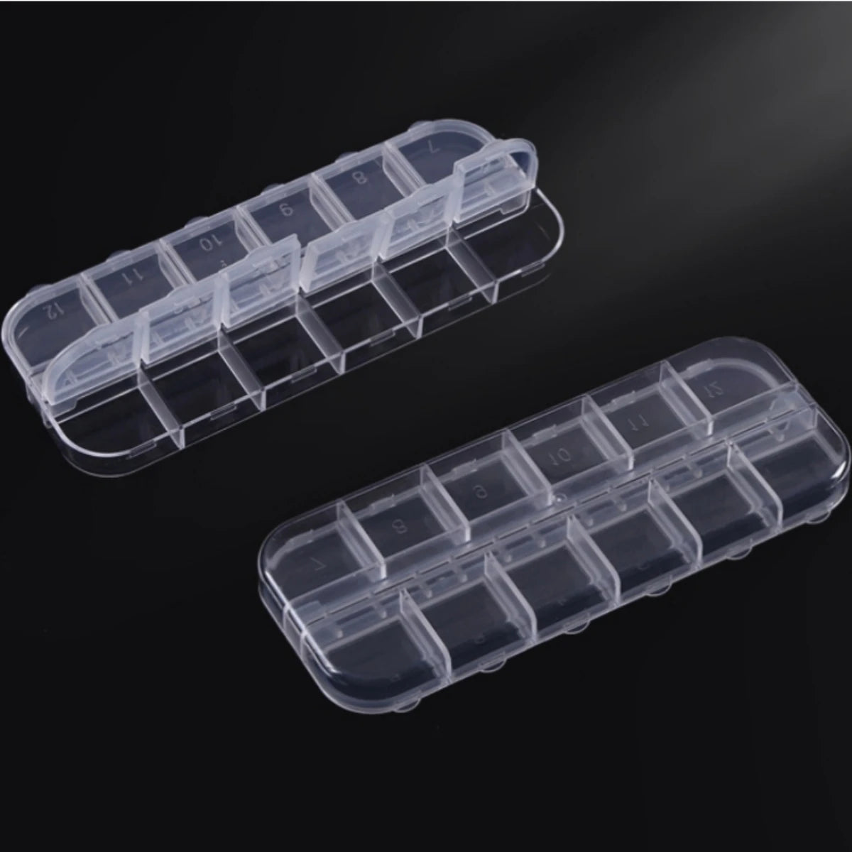 NAILFYOU Nail Art Accessories Storage Box — 12 Grid Transparent Organizer