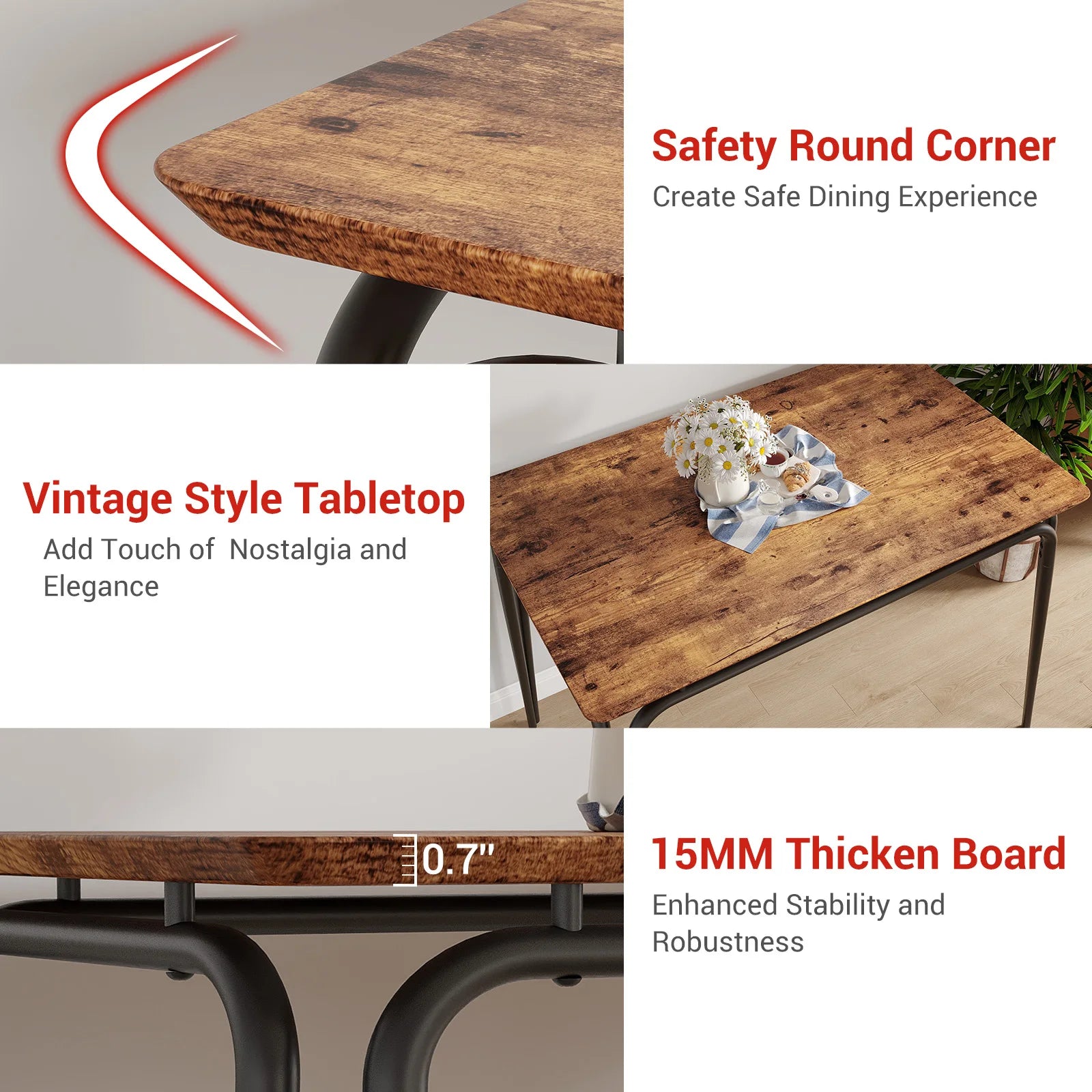 EliteZ 5-Piece Dining Table Set — Compact Space-Saving Kitchen Furniture