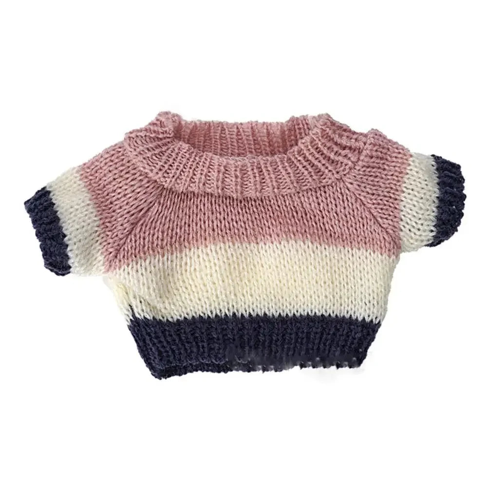Knitted Doll Sweater — Warm Santa Claus Style Outfit for 20cm Plush Toys