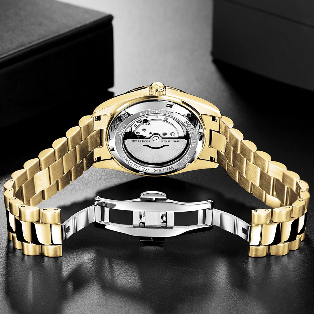 Cadisen DD40 Luxury Automatic Watch — Mechanical Sapphire Glass Wristwatch