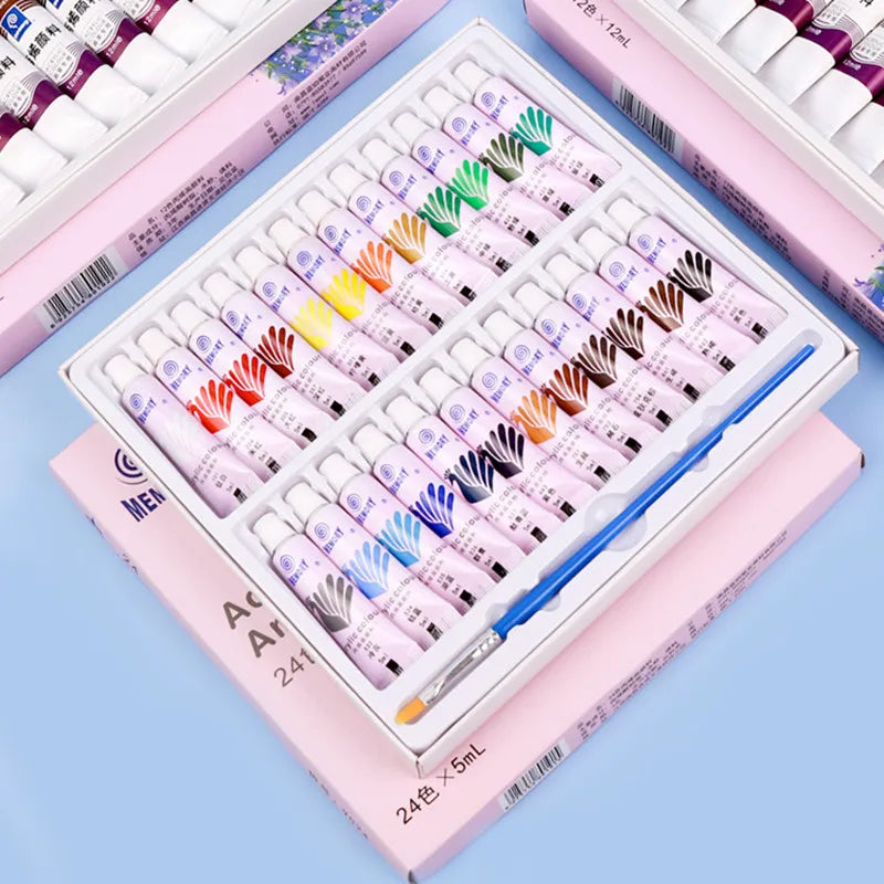 Acrylic and Watercolor Paint Set — Vibrant Pigment Kit for Students