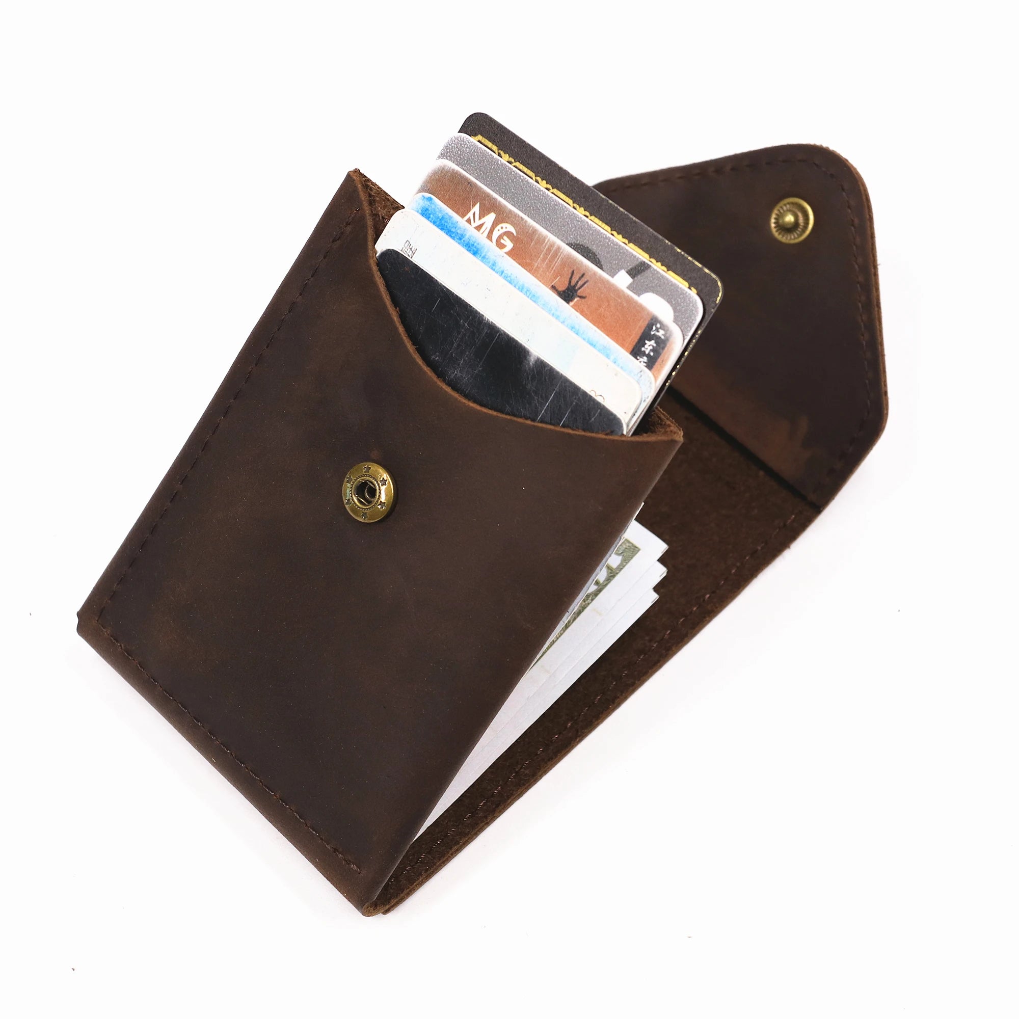Genuine Leather Men's Slim Wallet — Minimalist Cowhide Card Holder